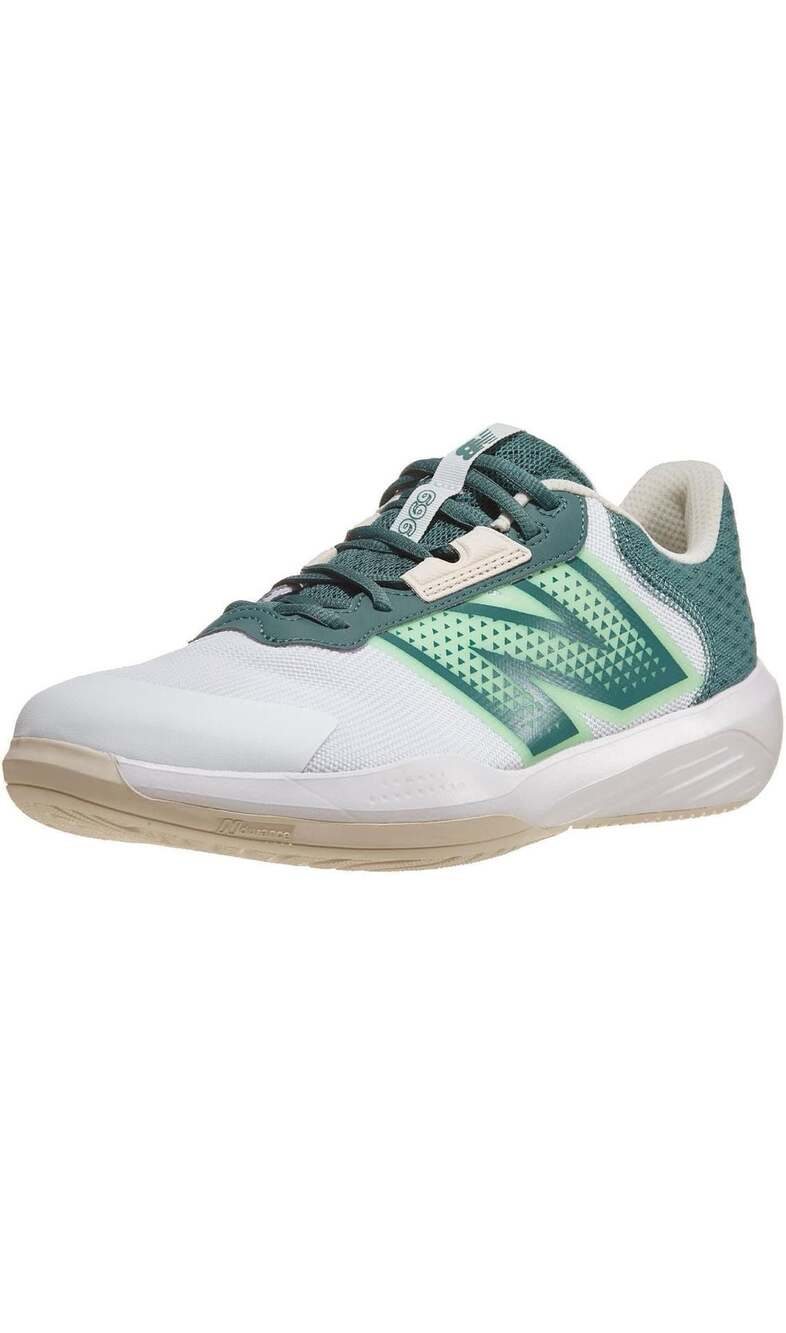 New Balance 696v6 Hard Court Tennis Shoes (White/Green)